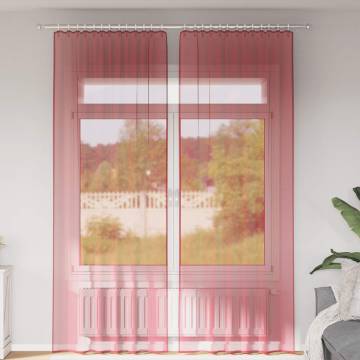 Voile Curtains with Loops 2 pcs Wine Red 140x260 cm | HipoMarket