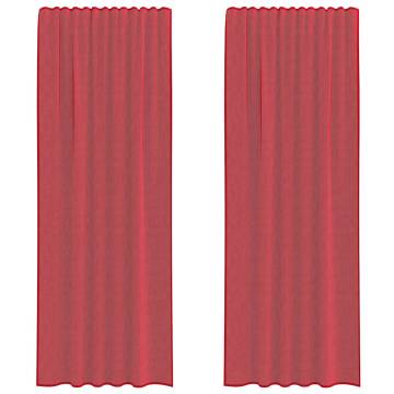 Voile Curtains with Loops 2 pcs Wine Red 140x260 cm | HipoMarket