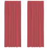 Voile Curtains with Loops 2 pcs Wine Red 140x260 cm | HipoMarket