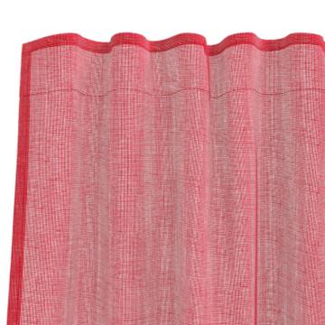 Voile Curtains with Loops 2 pcs Wine Red 140x260 cm | HipoMarket