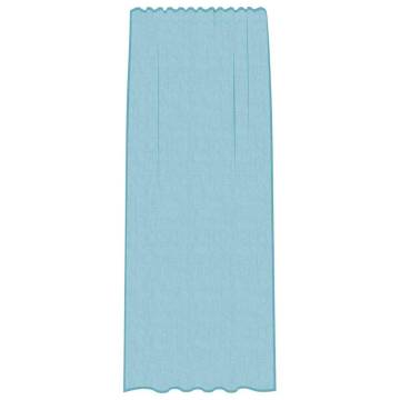 Turquoise Voile Curtains with Loops - 140x225 cm (2 pcs)