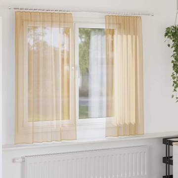 Voile Curtains with Loops - Sand 140x140 cm | HipoMarket