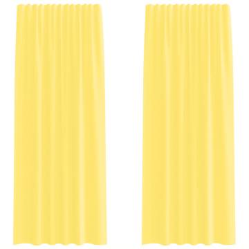 Voile Curtains with Loops 2 pcs Yellow 140x245 cm - Hipomarket