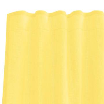 Voile Curtains with Loops 2 pcs Yellow 140x245 cm - Hipomarket