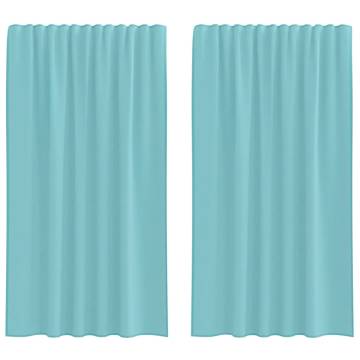 Voile Curtains with Loops 2 pcs Turquoise 140x175 cm