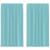 Voile Curtains with Loops 2 pcs Turquoise 140x175 cm