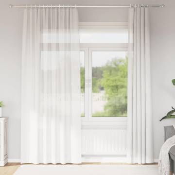 Voile Curtains with Loops - White 140x225 cm (2 pcs) | Hipo Market