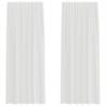 Voile Curtains with Loops - White 140x225 cm (2 pcs) | Hipo Market