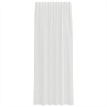 Voile Curtains with Loops - White 140x225 cm (2 pcs) | Hipo Market