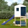 Outdoor Playset - White & Blue Solid Wood Fir for Kids Fun