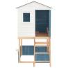 Outdoor Playset - White & Blue Solid Wood Fir for Kids Fun