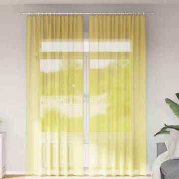 Voile Curtains with Loops 2 pcs Yellow 140x260 cm - Hipomarket