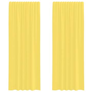 Voile Curtains with Loops 2 pcs Yellow 140x260 cm - Hipomarket