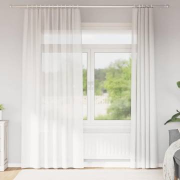 Voile Curtains with Loops, 2 pcs White - 140x245 cm