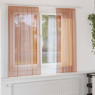 Voile Curtains with Loops - Terracotta 140x175 cm | Hipomarket