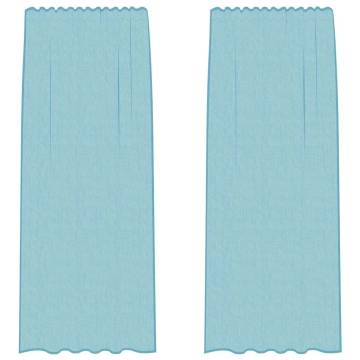 Turquoise Voile Curtains with Loops - 140x245 cm (2 pcs)