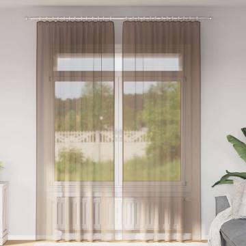 Voile Curtains with Loops 140x260 cm - Light Brown | HipoMarket