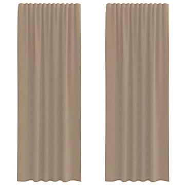 Voile Curtains with Loops 140x260 cm - Light Brown | HipoMarket