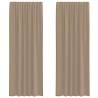 Voile Curtains with Loops 140x260 cm - Light Brown | HipoMarket