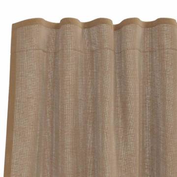 Voile Curtains with Loops 140x260 cm - Light Brown | HipoMarket