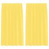 Voile Curtains with Loops 2 pcs Yellow 140x175 cm | Hipo Market