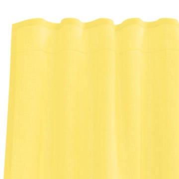 Voile Curtains with Loops 2 pcs Yellow 140x175 cm | Hipo Market