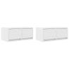 Elegant White TV Cabinets - 2 PCS | Space-Saving & Durable