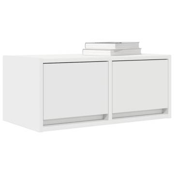 Elegant White TV Cabinets - 2 PCS | Space-Saving & Durable