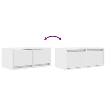 Elegant White TV Cabinets - 2 PCS | Space-Saving & Durable