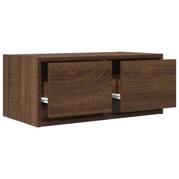 Stylish Brown Oak TV Cabinet - 60x31x25.5 cm Engineered Wood