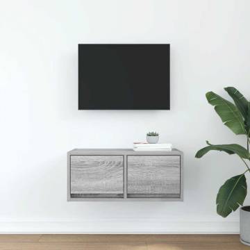 Stylish Grey Sonoma TV Cabinet - Space-Saving Design