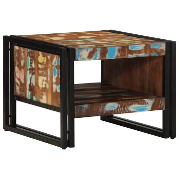 Multicolour Coffee Table - Solid Reclaimed Wood 50x50 cm