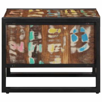 Multicolour Coffee Table - Solid Reclaimed Wood 50x50 cm