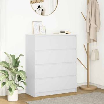 Stylish White Sideboard - 80x35x99 cm Engineered Wood