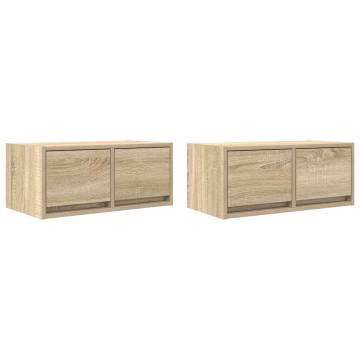 2 pcs Sonoma Oak TV Cabinets - Stylish & Space-Saving