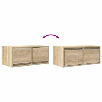 2 pcs Sonoma Oak TV Cabinets - Stylish & Space-Saving