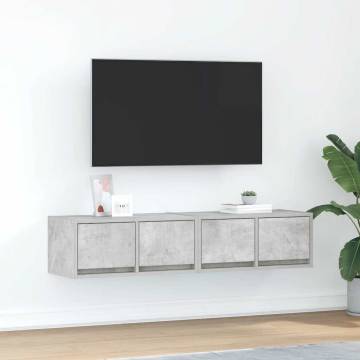 TV Cabinets 2 pcs Concrete Grey | Engineered Wood | Hipomarket