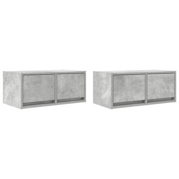 TV Cabinets 2 pcs Concrete Grey | Engineered Wood | Hipomarket