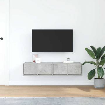 TV Cabinets 2 pcs Concrete Grey | Engineered Wood | Hipomarket