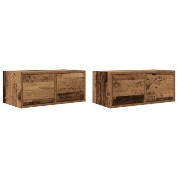 Stylish TV Cabinets - Set of 2 Old Wood | Hipo Market