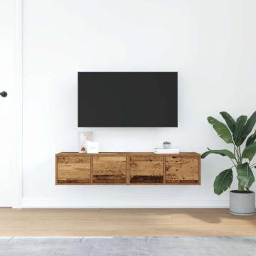 Stylish TV Cabinets - Set of 2 Old Wood | Hipo Market