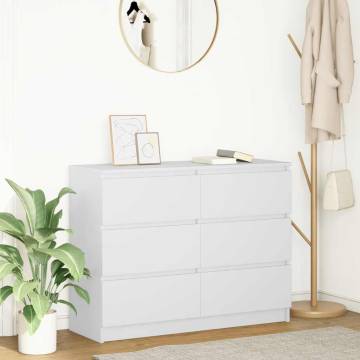 Sideboard White 100x35x76 cm - Durable Engineered Wood