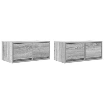 Stylish Grey Sonoma TV Cabinets - Set of 2 | HipoMarket