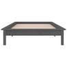 LED Bed Frame Grey 90x200 cm - Solid Wood & RGB Lights