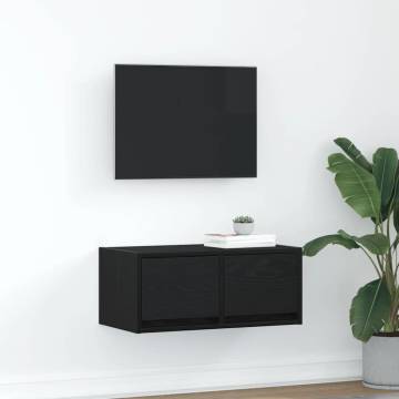 Stylish Black Oak TV Cabinet - Space Saving Design | HipoMarket