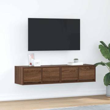 TV Cabinets 2 pcs Brown Oak | Engineered Wood | HipoMarket