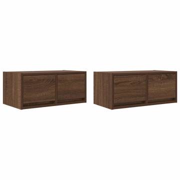 TV Cabinets 2 pcs Brown Oak | Engineered Wood | HipoMarket