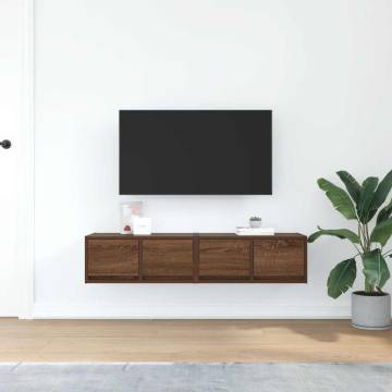 TV Cabinets 2 pcs Brown Oak | Engineered Wood | HipoMarket