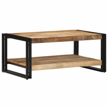 Solid Mango Wood Coffee Table - 90x50x38 cm | Hipomarket UK