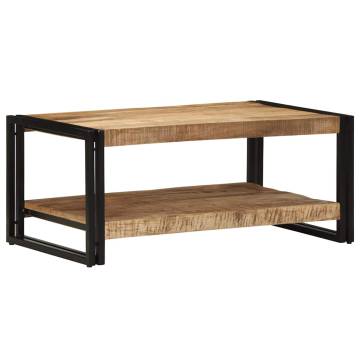 Solid Mango Wood Coffee Table - 90x50x38 cm | Hipomarket UK